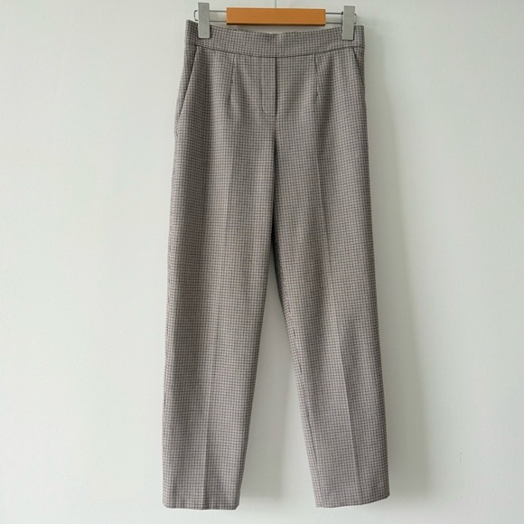 Babaton Conan Check Pants Size 2 Brown Plaid Slim Ankle Trouser Aritzia - Picture 2 of 12